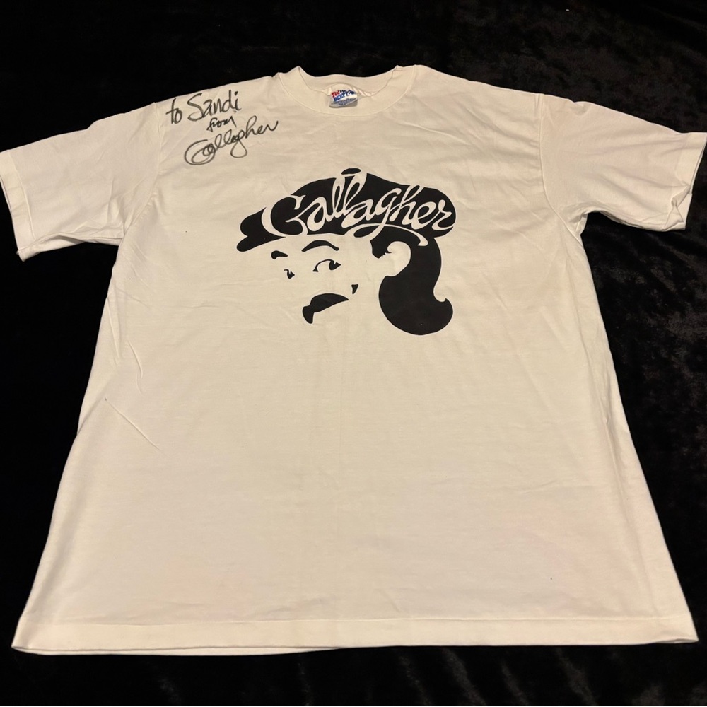 Mens Large Vintage 1990s Gallagher Sledge-O-Matic Comedy Autographed Tshirt